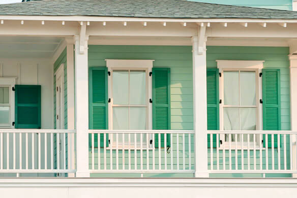 louvered exterior shutters